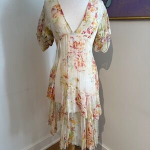 Free People Sheer Floral Maxi Top Sz XS
